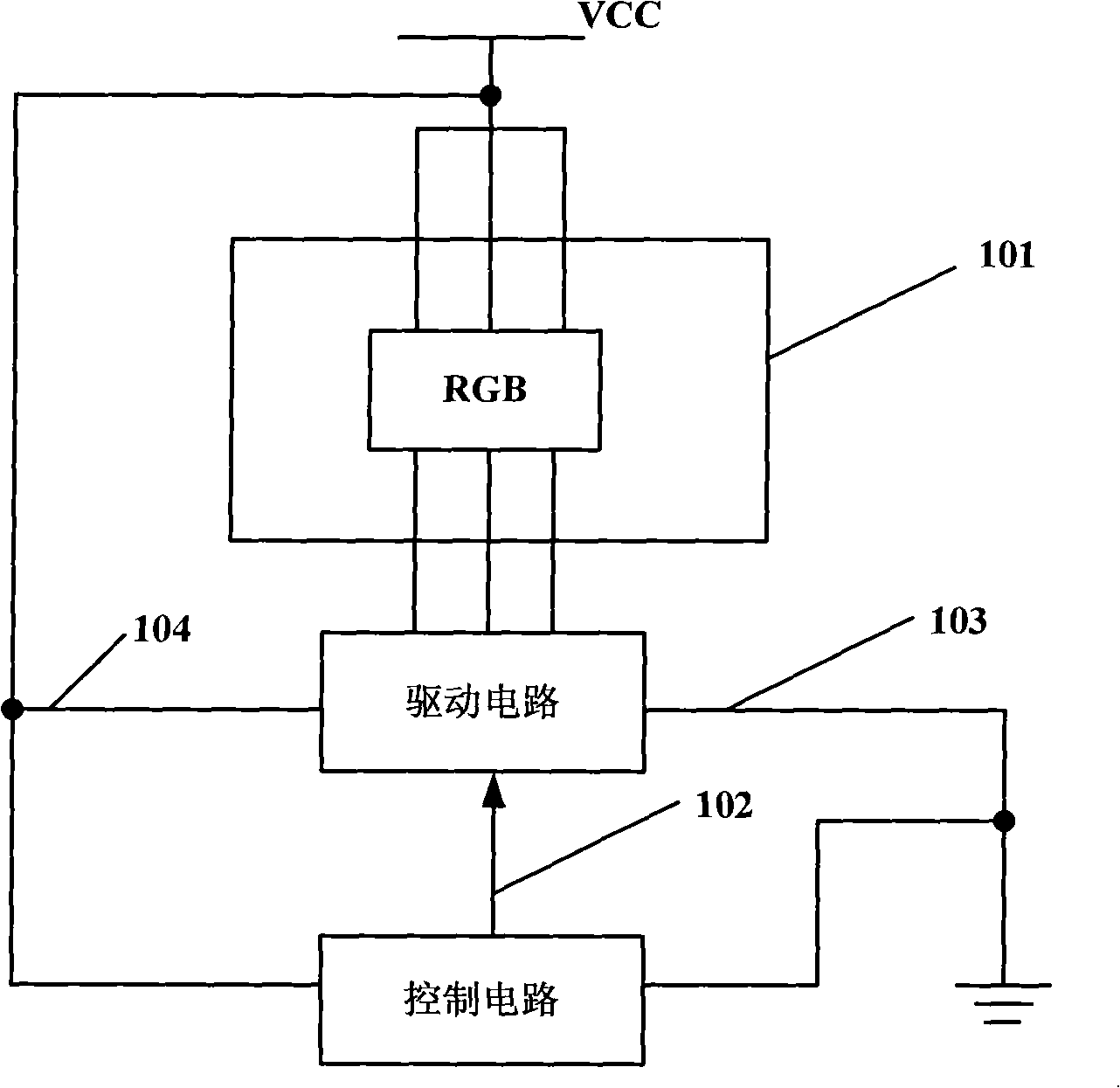 LED luminous element of integrated drive circuit