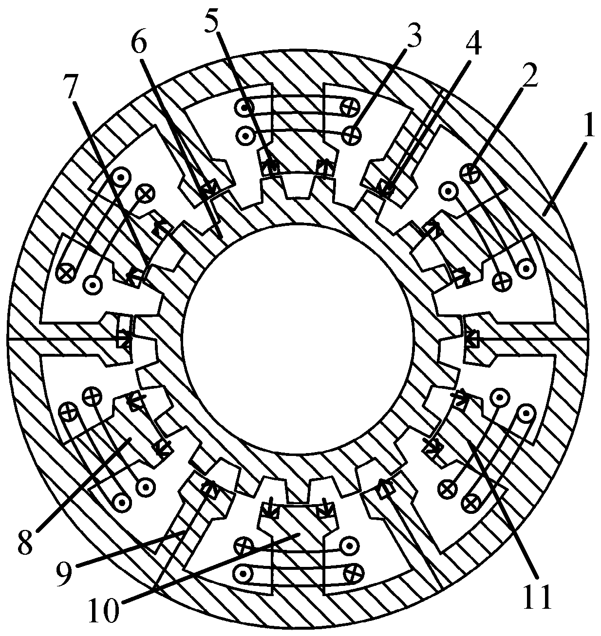 Stator modular hybrid excitation consequent pole flux reverse motor