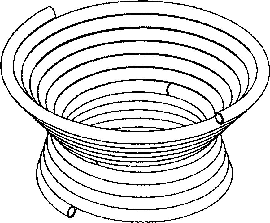 Outlet of admixture of hot gas and grains of liquid dregs