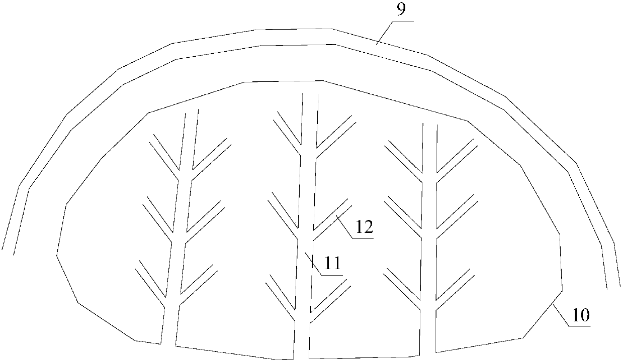 Earth-rock filling structure and construction method for pit and pond-type depressions