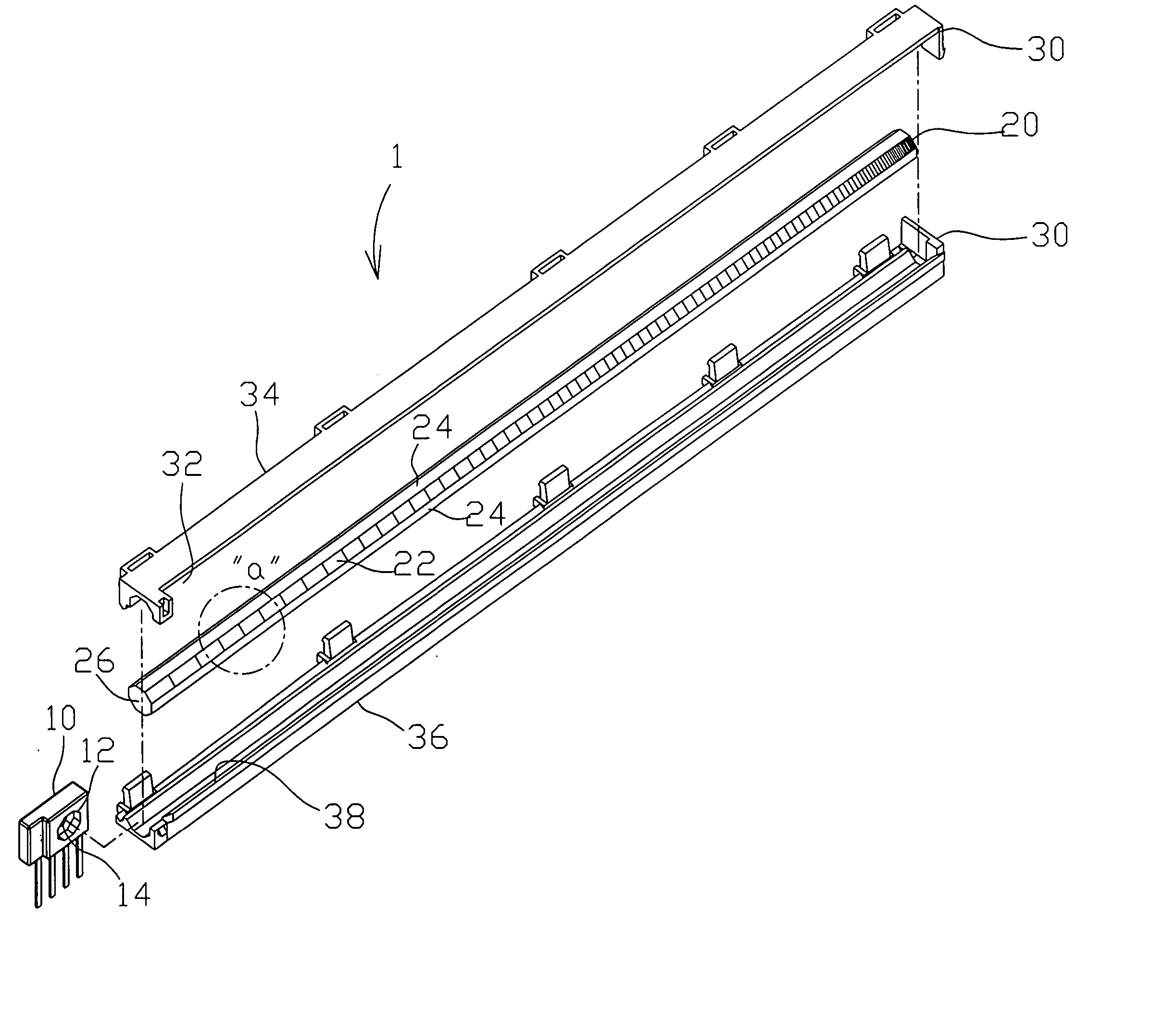 Linear light source for enhancing uniformity of beaming light within the beaming light's effective focal range