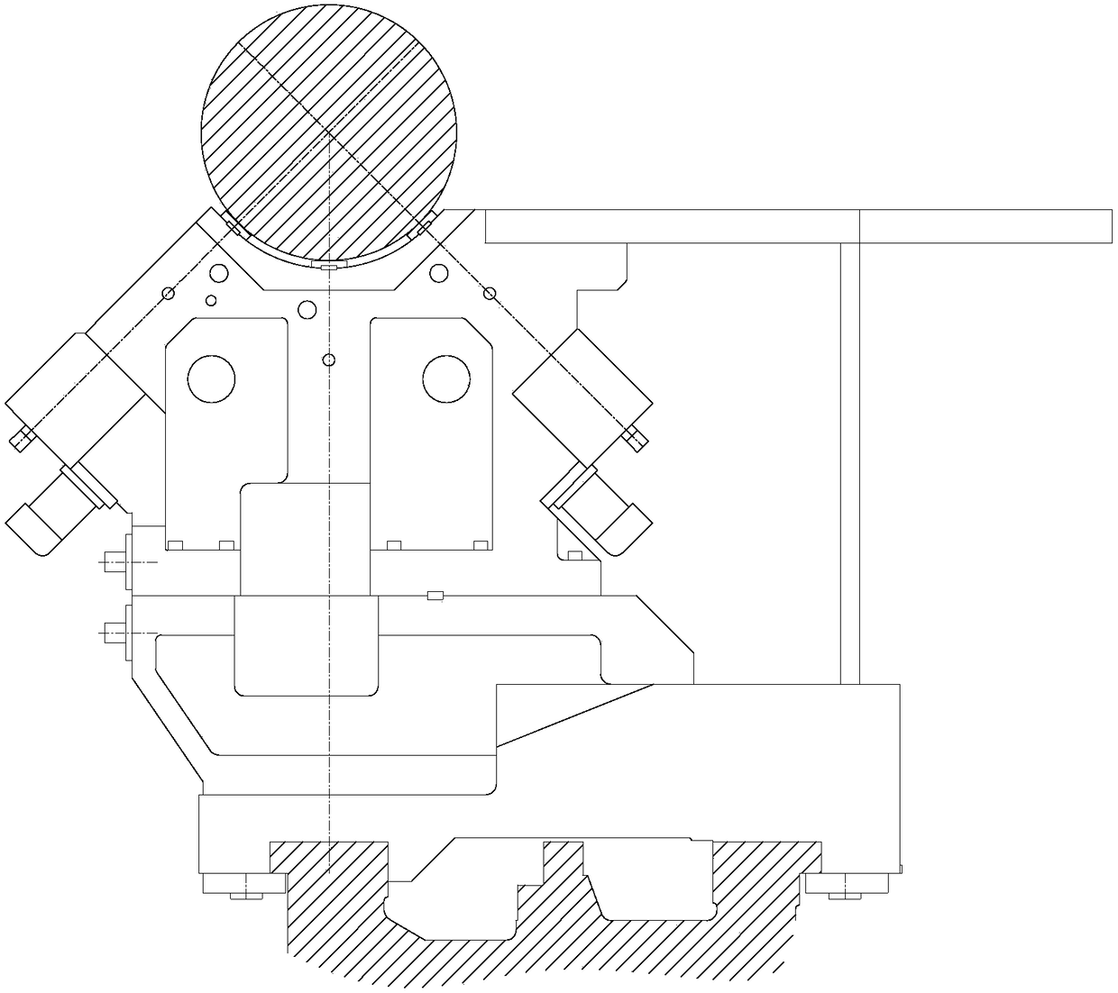 Crank shaft lathe center frame device