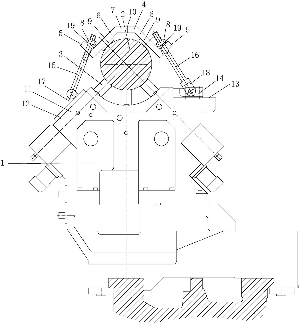 Crank shaft lathe center frame device