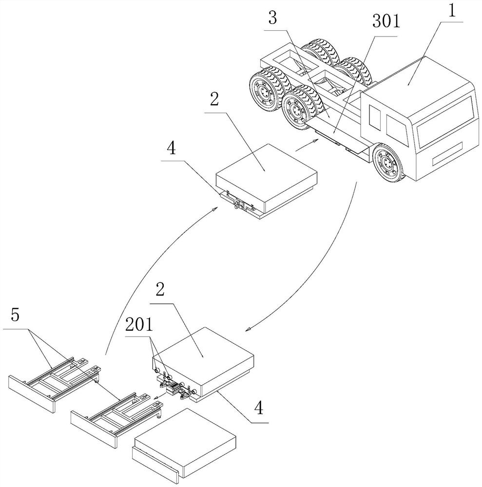 Battery replacing system of electric commercial vehicle