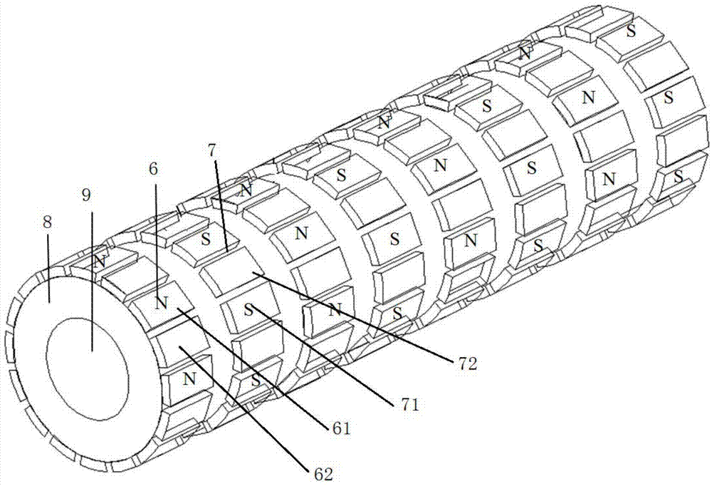 Linear rotation permanent magnet actuator adopting staggered pole structure