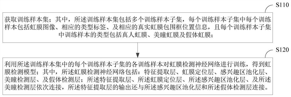 Model generation method and device and iris detection method and device