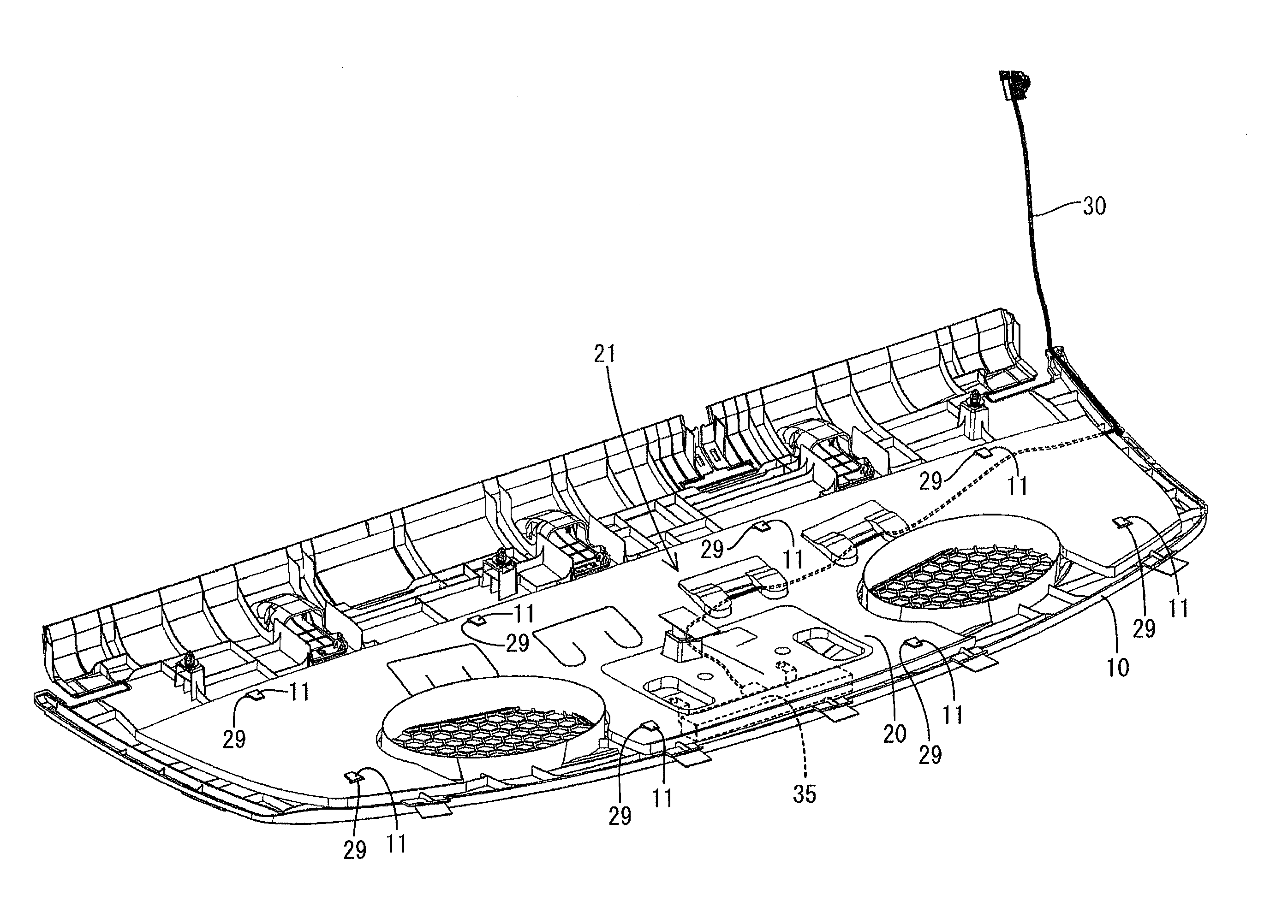 Fixing structure of wire harness