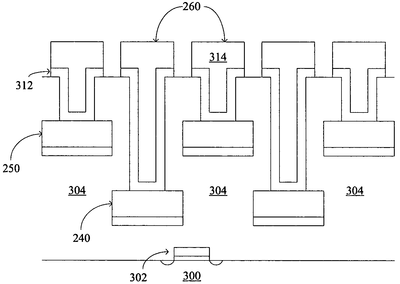 High density contact to relaxed geometry layers