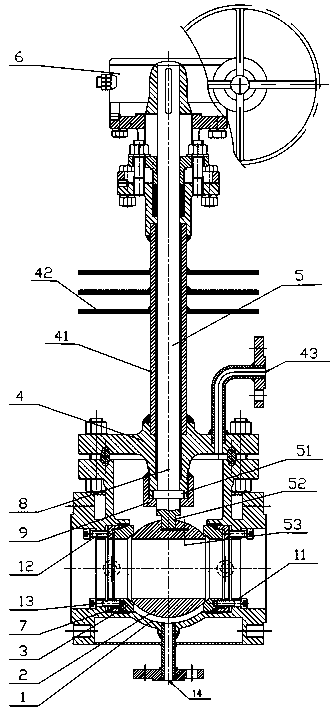 Upper ultra-high-temperature ball valve