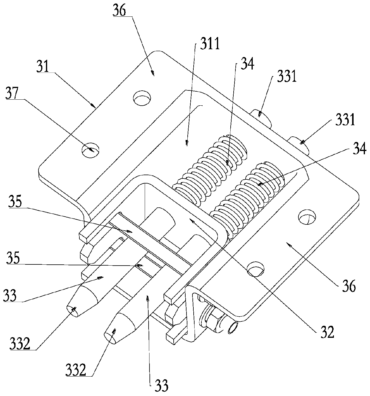 A combination of spare parts for quick disassembly and assembly of the top cover