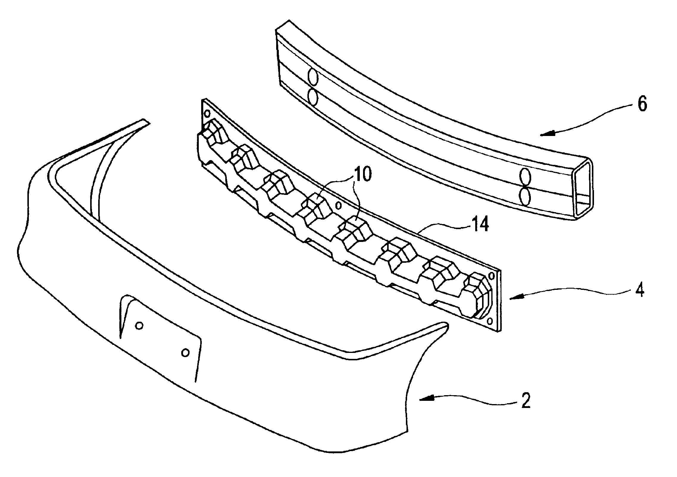 Pedestrian energy absorber for automotive vehicles