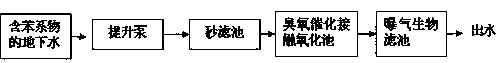 Method for treating benzene series compounds in underground water