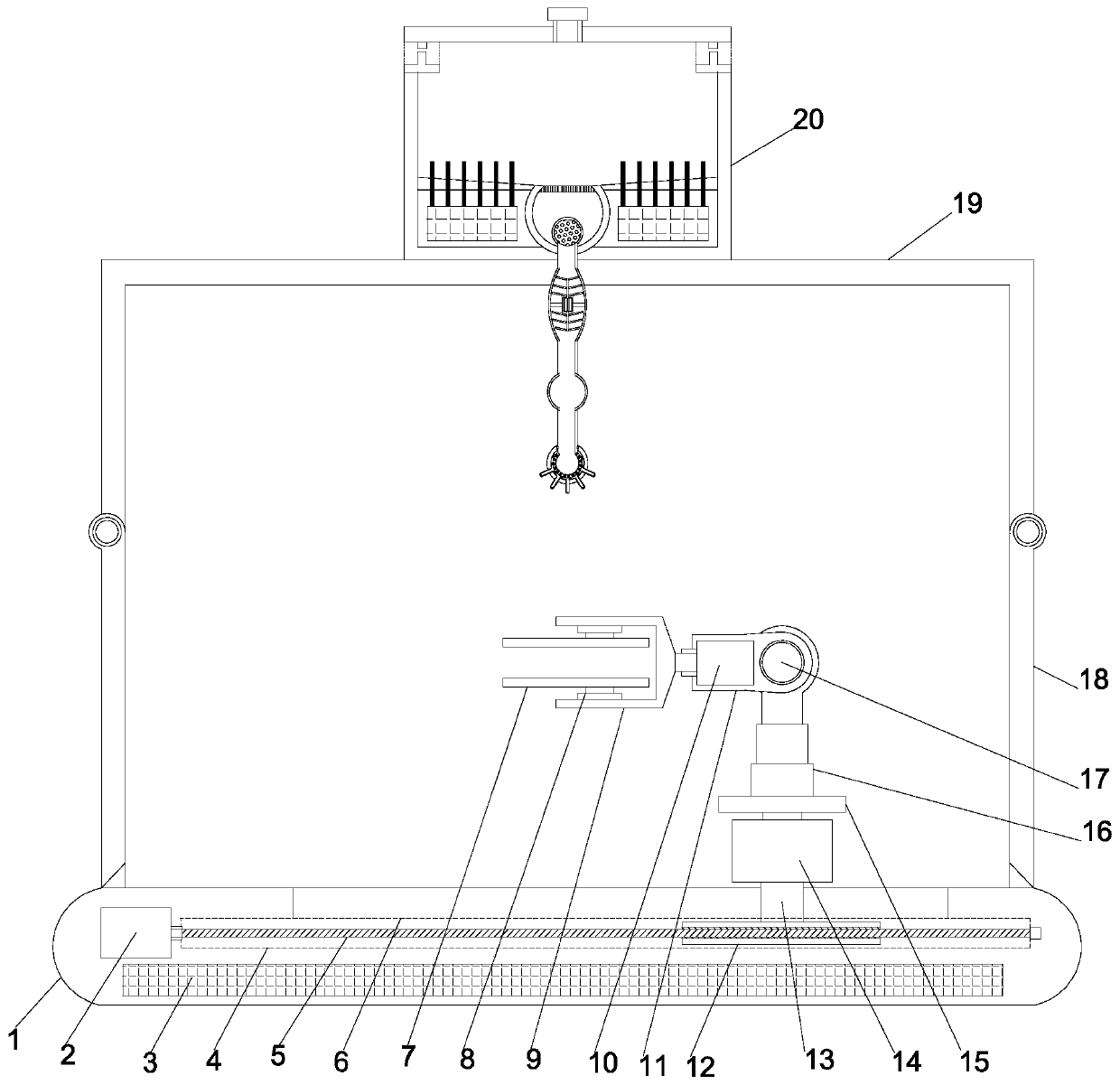 Rotary material guide type high-efficiency spraying device for building decoration plate