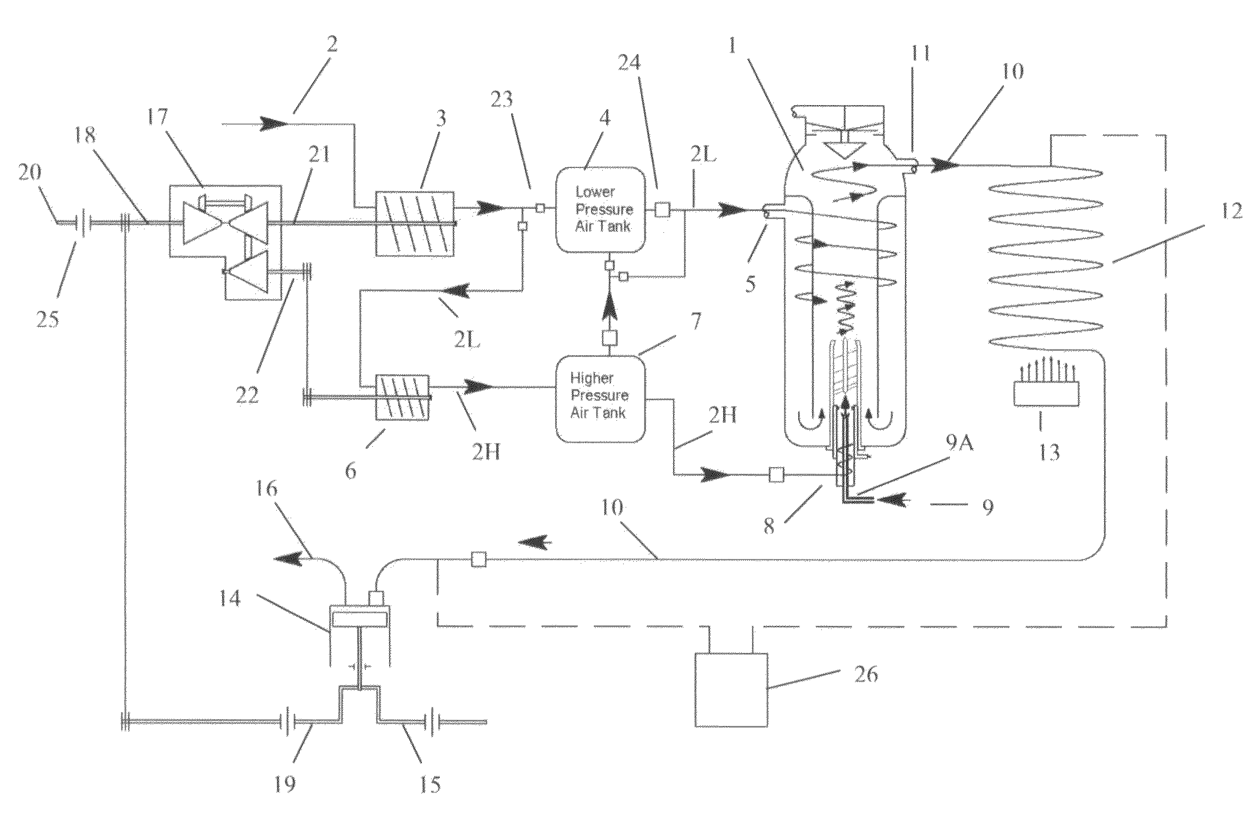 Adiabatic external combustion with low pressure positive displacement motor