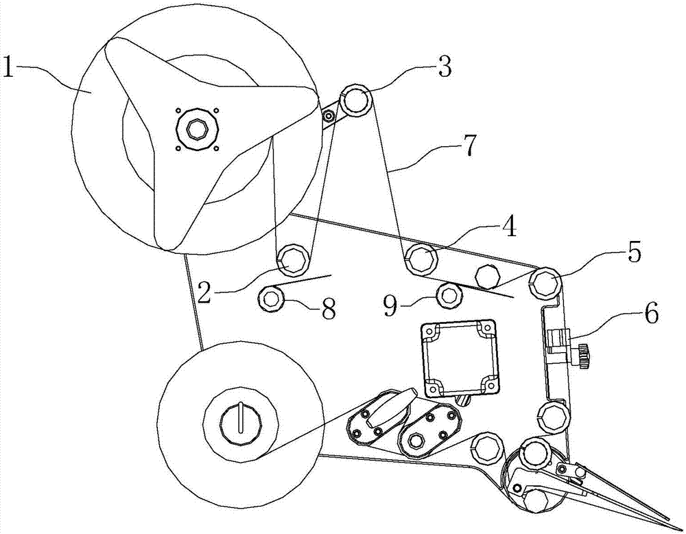 Header mechanism of full-automatic labeling machine