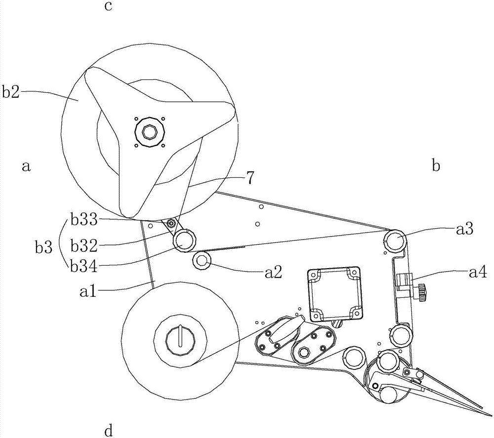 Header mechanism of full-automatic labeling machine