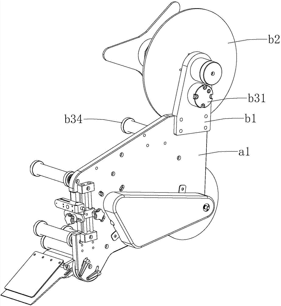 Header mechanism of full-automatic labeling machine