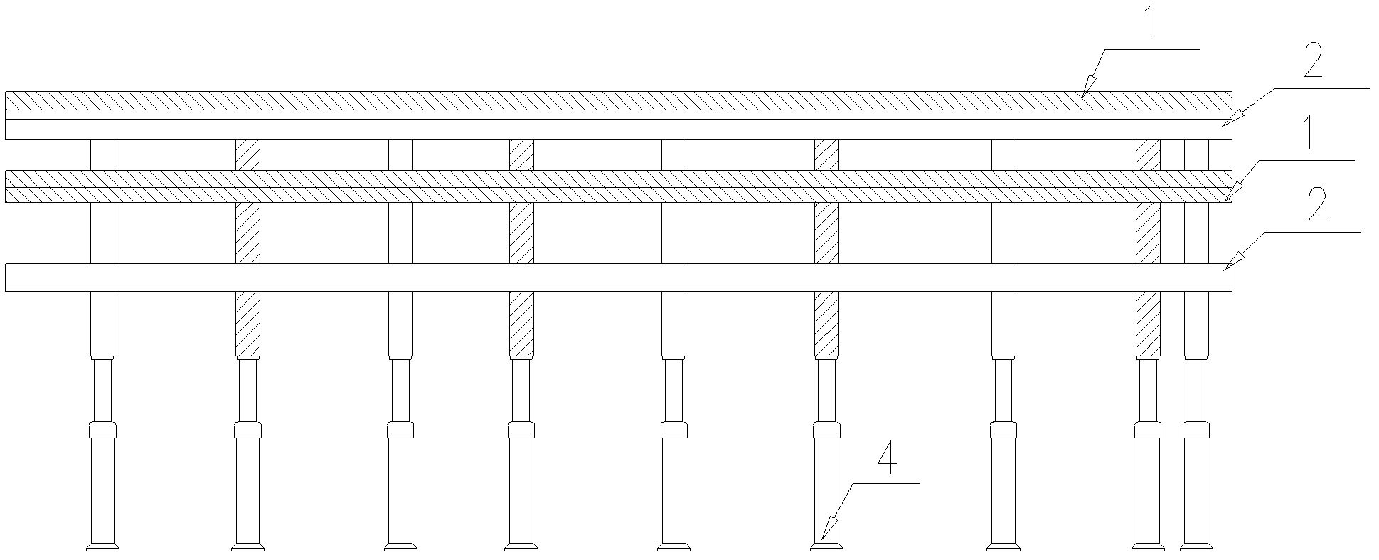 Tunnel self-advancing support shed