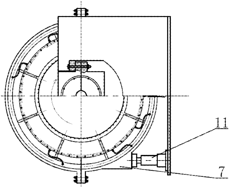 Device for testing partitioned pad guide bearing of through-flow set