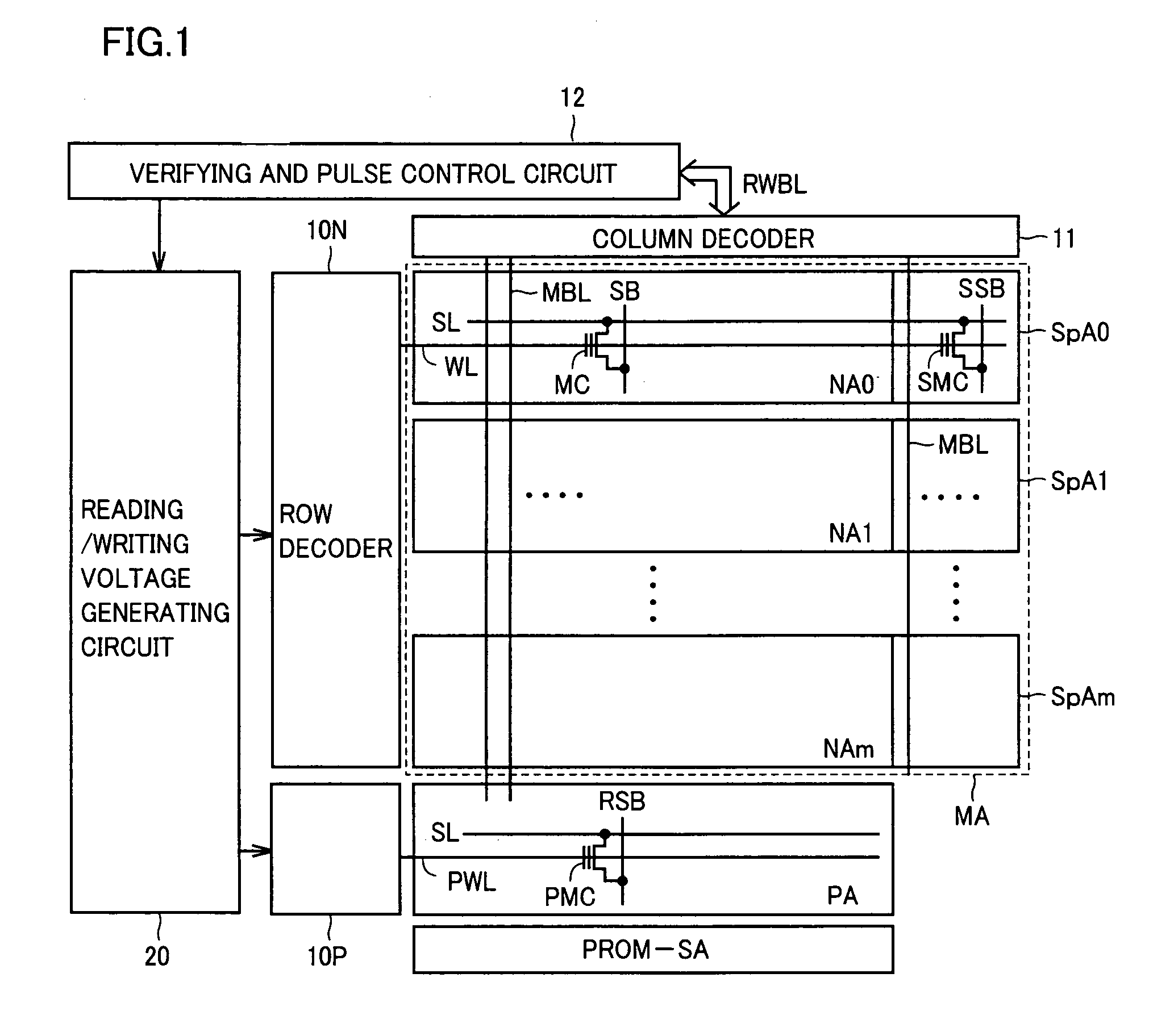 Nonvolatile semiconductor memory device including high efficiency and low cost redundant structure