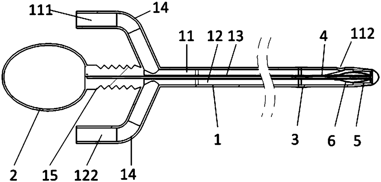 Remaining type thrombus removing and urethral catheterization device