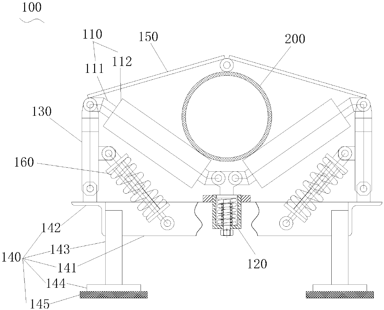 Damping and supporting device of concrete pump pipe