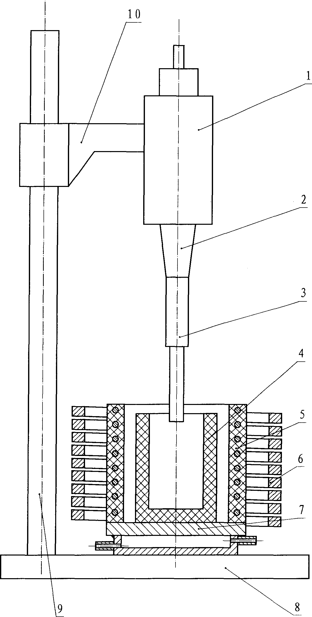 Method for preparing nanocystalline ingot casting by magnetic field and ultrasonic combined treatment of metal melt and dedicated apparatus therefor