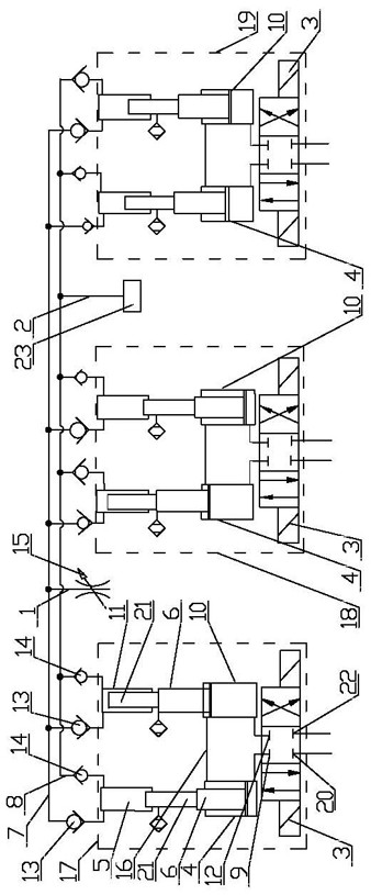 Position-based multi-hydraulic cylinder coordinated control method and device for smooth output of liquid