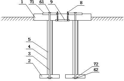 Plate-type double-cable foundation structure of transmission tower