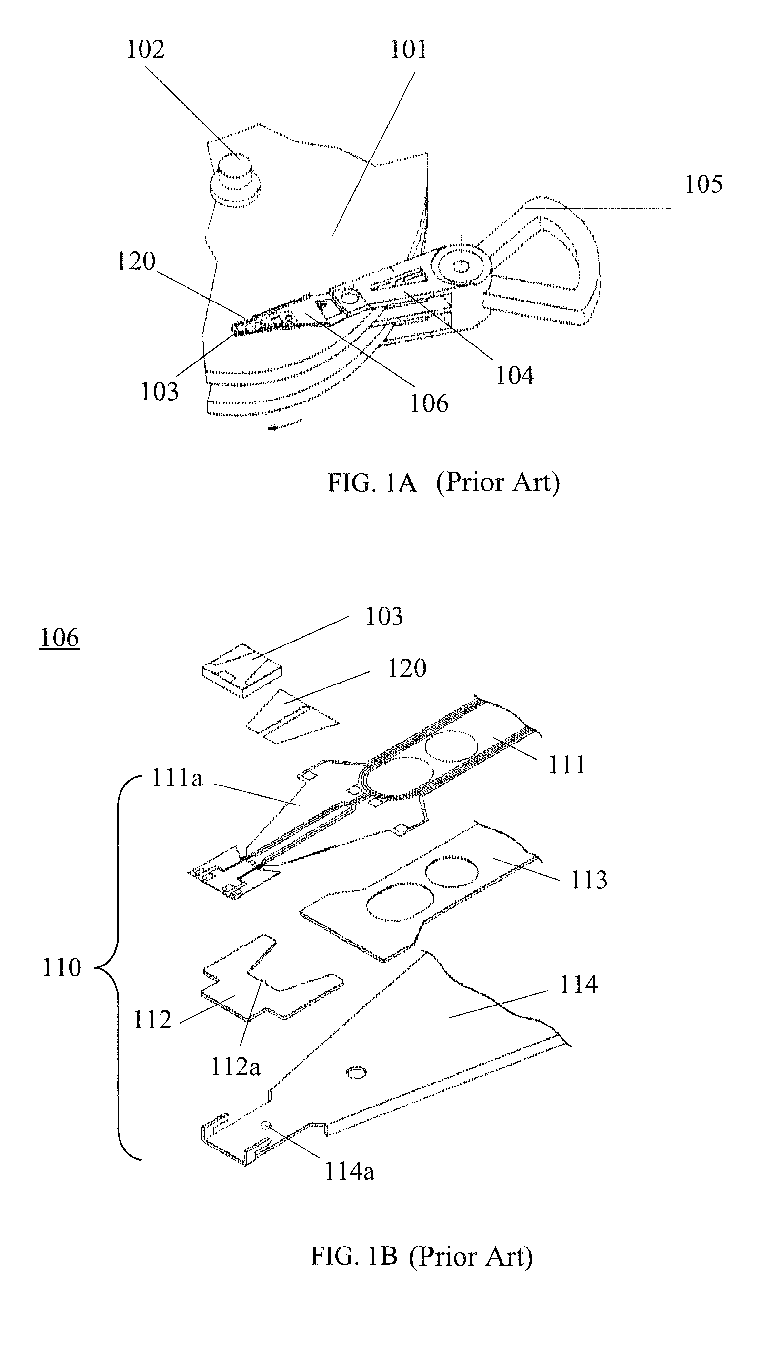 Piezoelectric element having etched portion to form stepped recesses between layers and manufacturing method thereof, head gimbal assembly, and disk drive device with the same