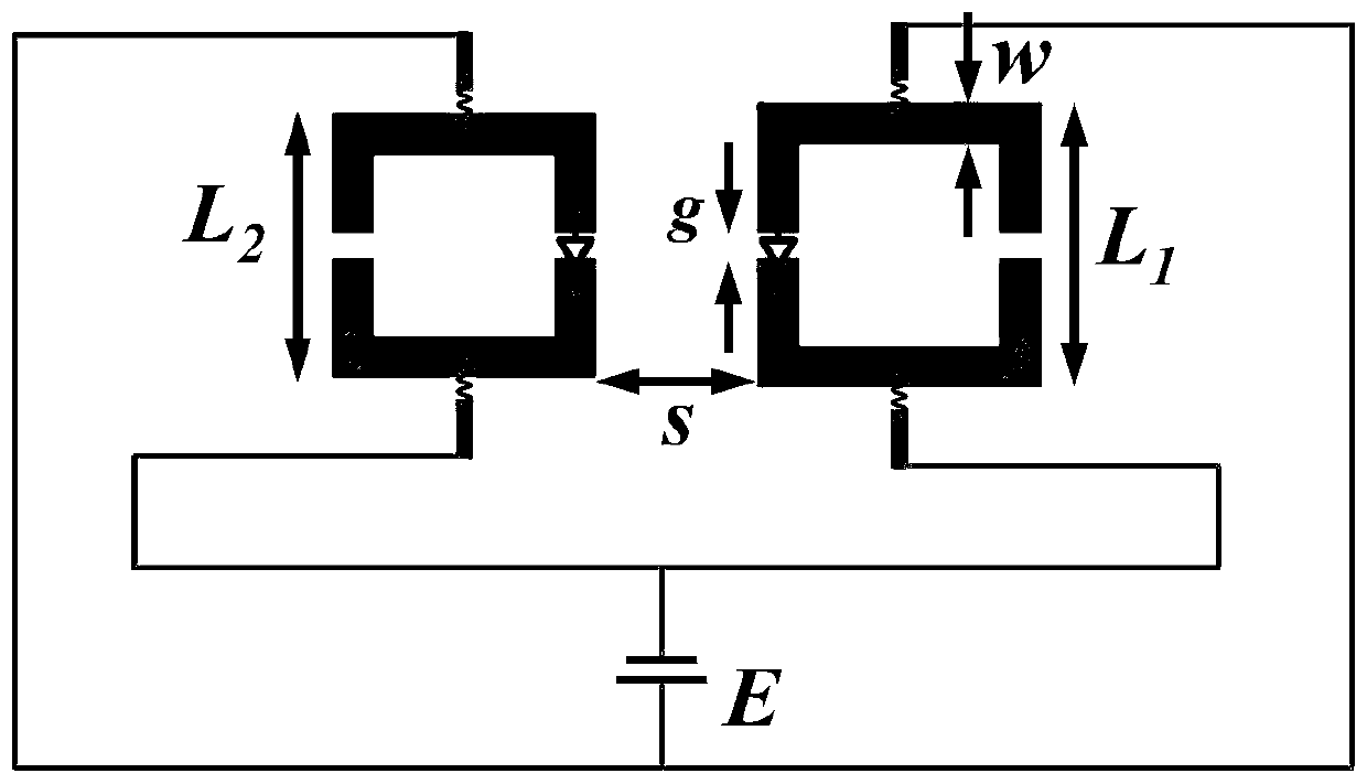 Device and method for realizing electric regulation and control of Fano resonance based on asymmetric split-ring resonators