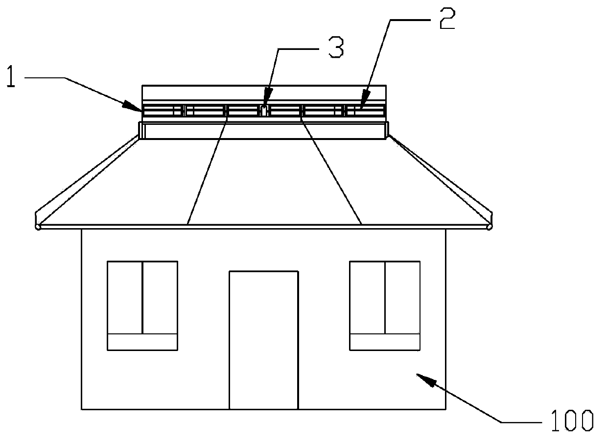 Lying cross-flow horizontal axis roof wind power generation device