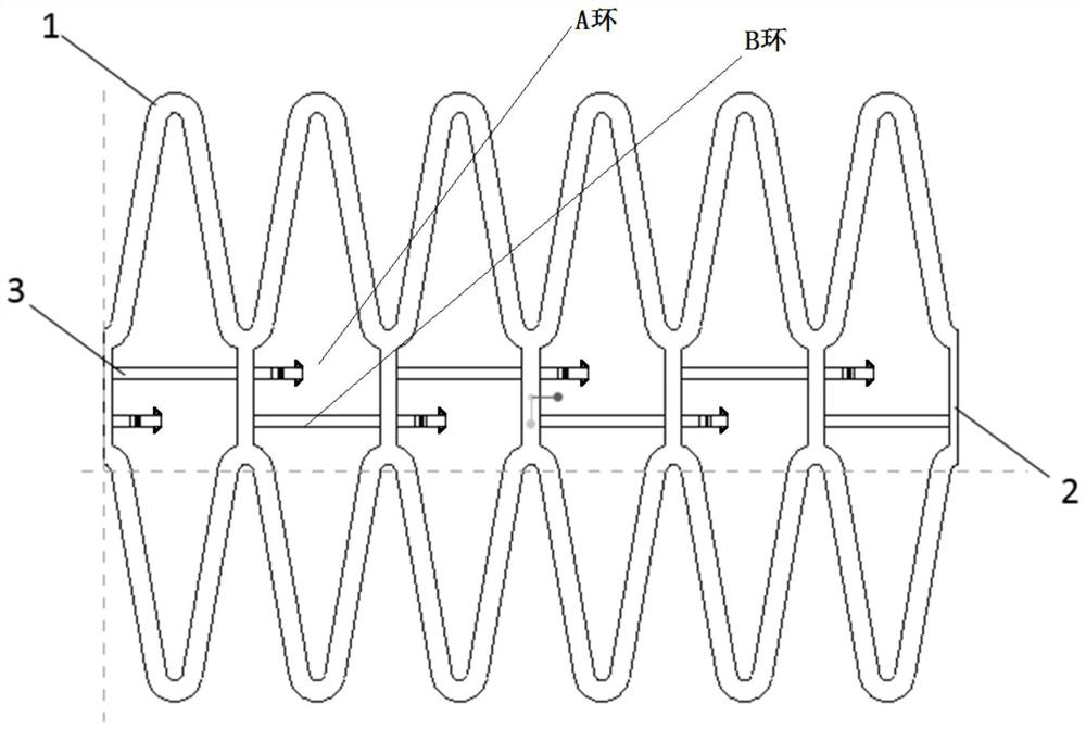 Uniformly expandable degradable scaffold structure with high support stiffness