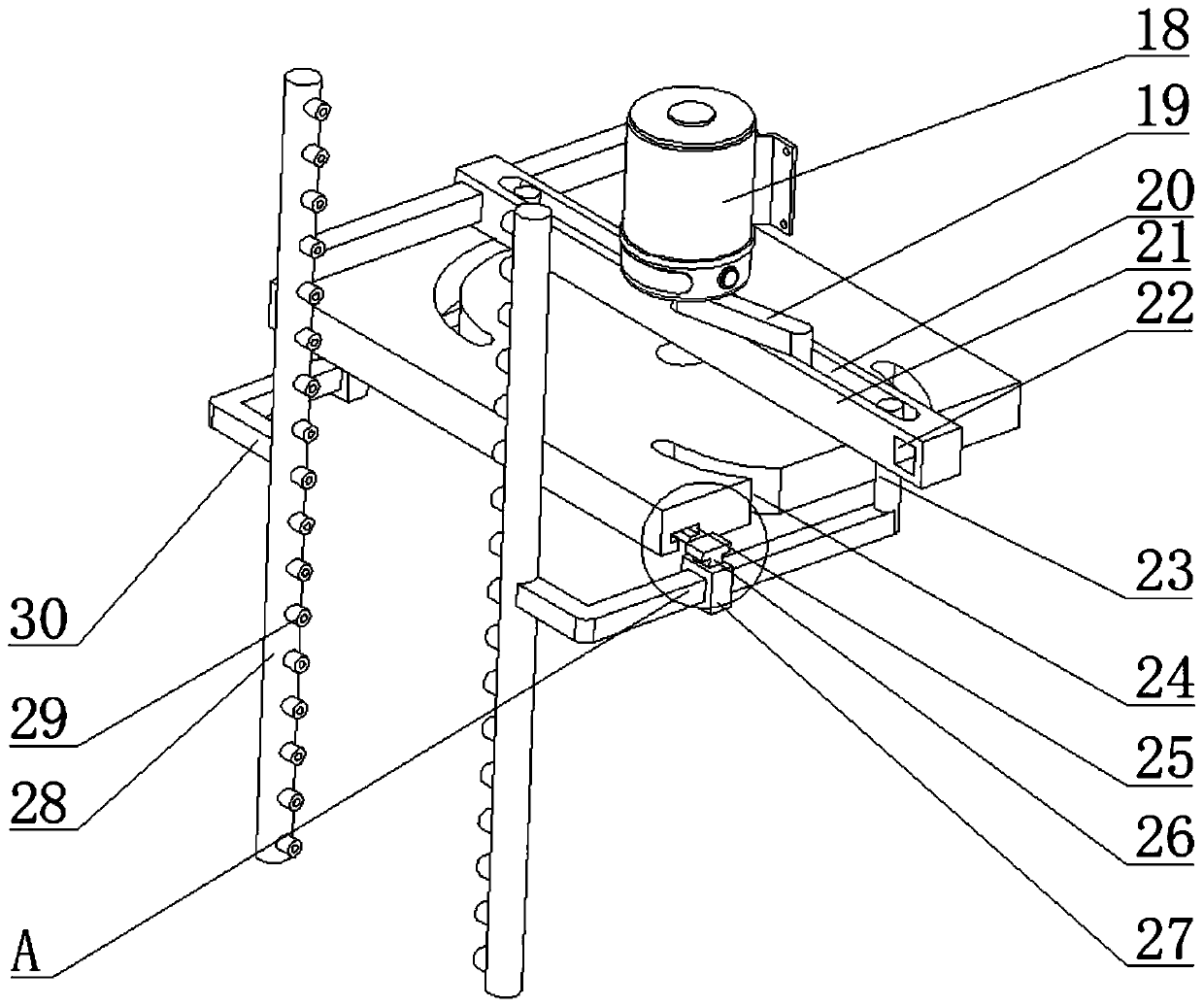 A device for whitening the surface of a tree trunk