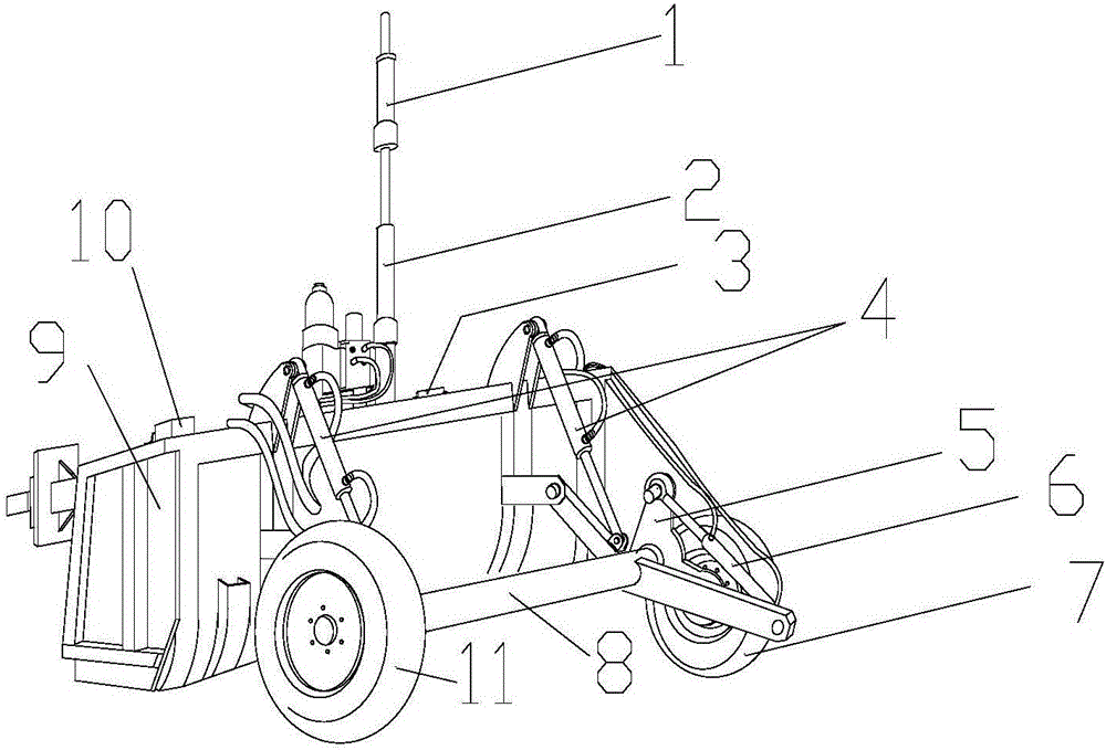 Pull type laser land leveler