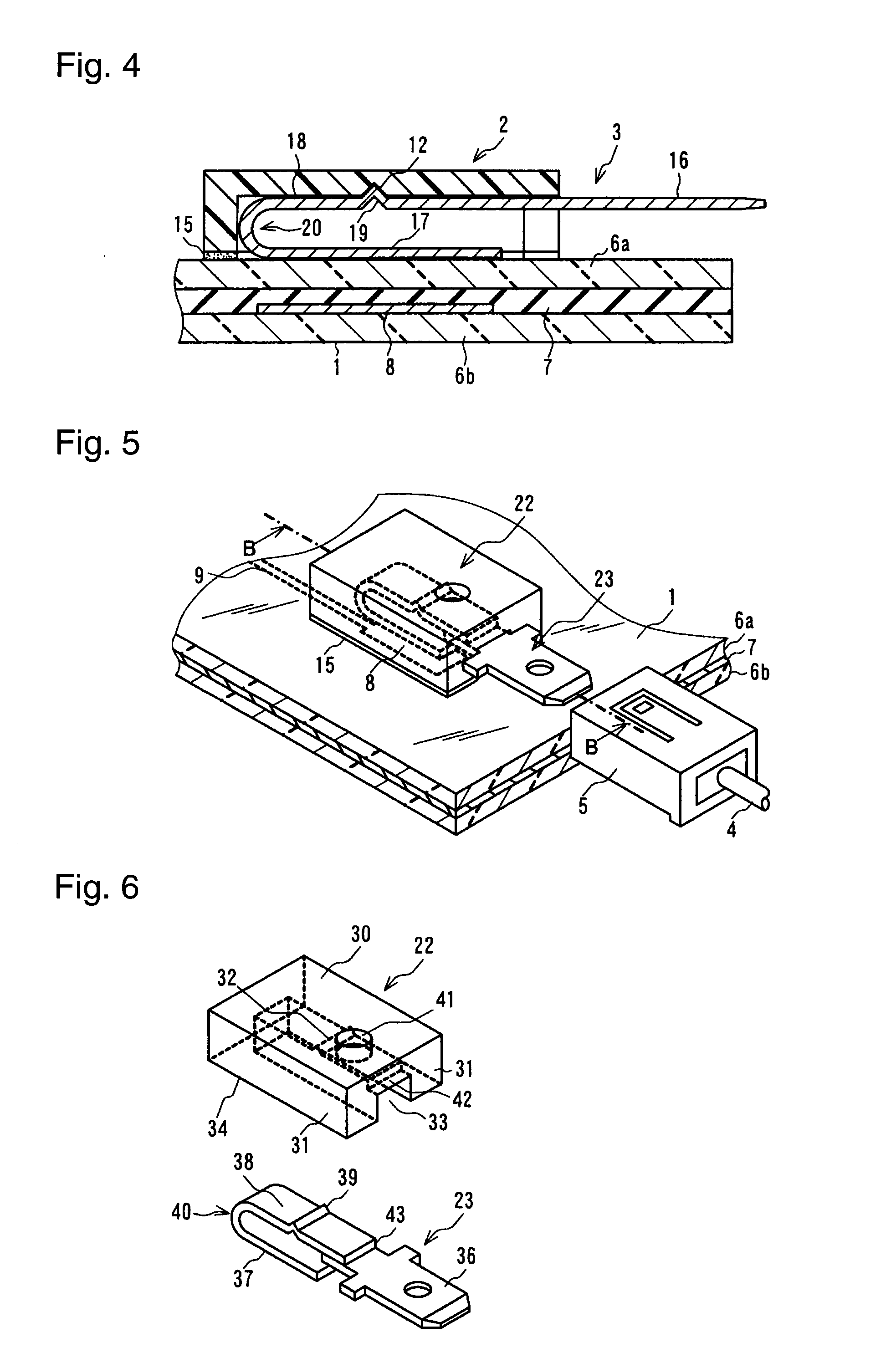 Wire connection structure for laminated glass and laminated glass including such a wire connection structure