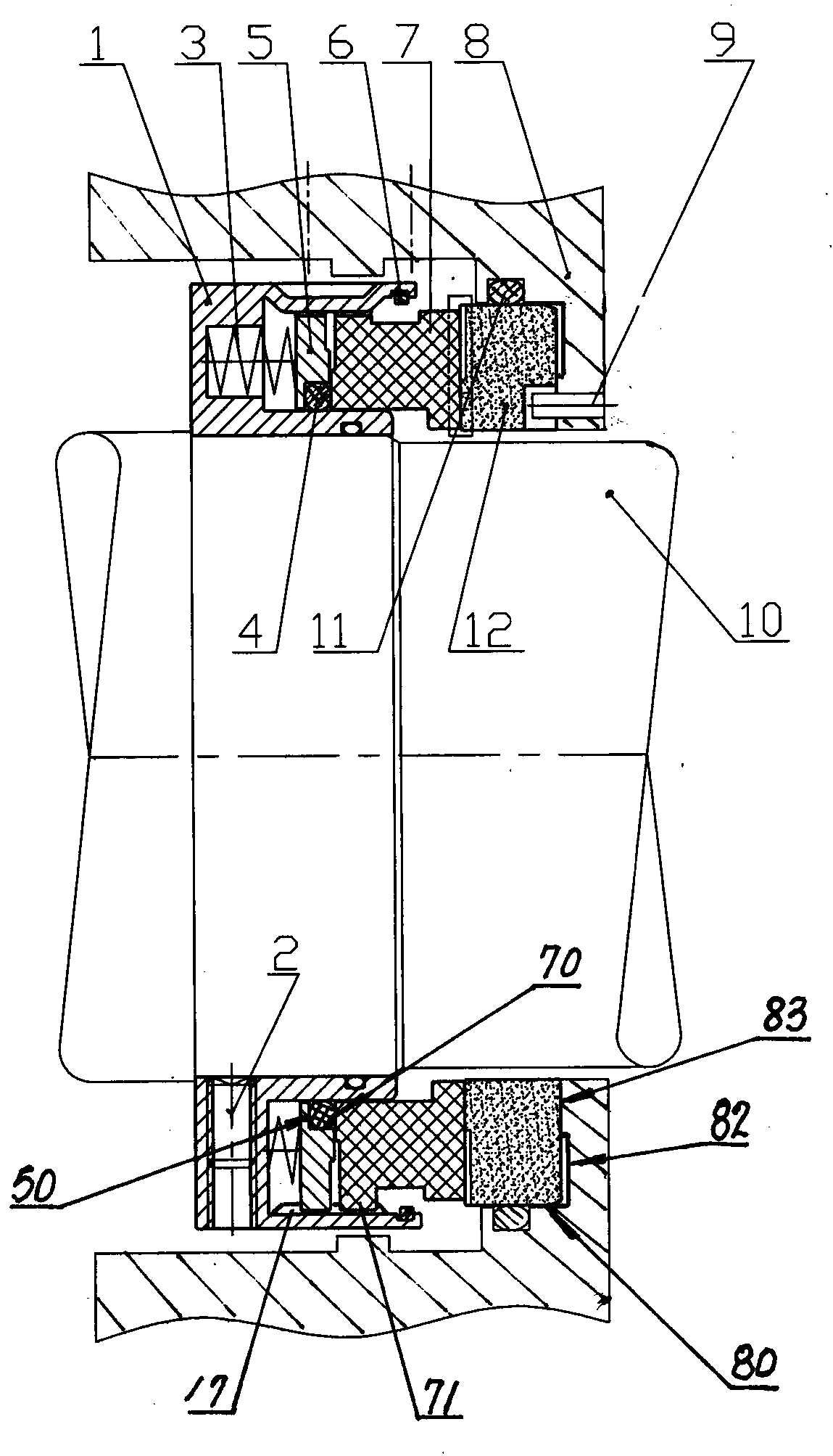 Mechanical dry gas sealing device for pumps