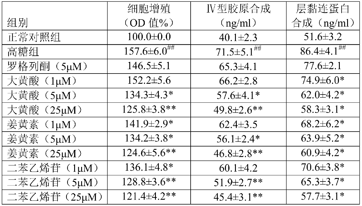 Application of rhein or curcumin in the preparation of drugs for preventing and/or treating diabetic nephropathy