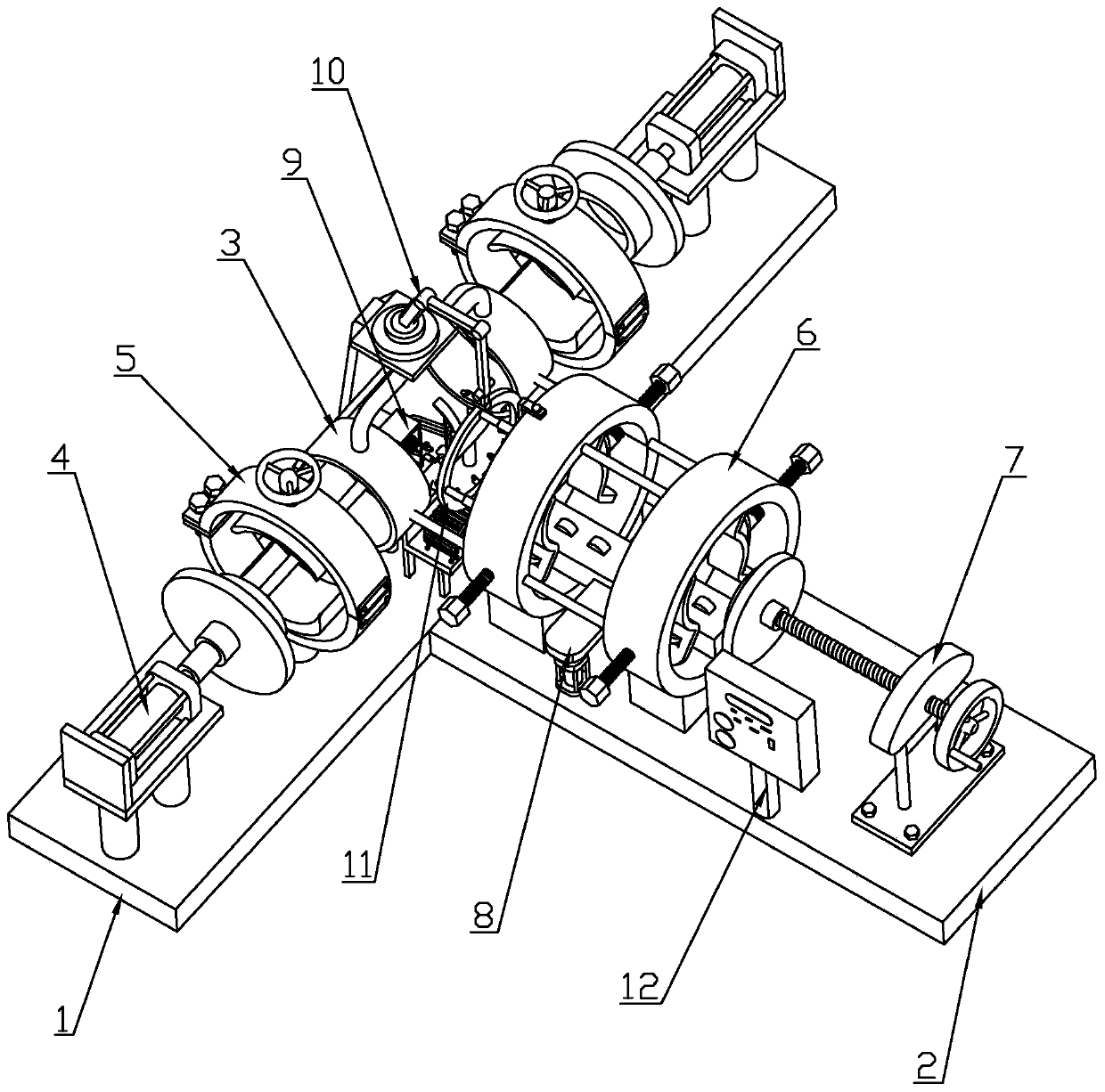 A semi-automatic butt joint machine for manufacturing tee pipes