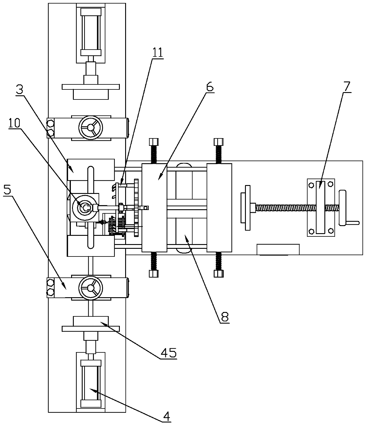 A semi-automatic butt joint machine for manufacturing tee pipes