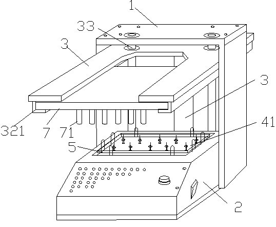 Pneumatic double-plate optical fiber tester for LED (Light Emitting Diode) indicating lamp