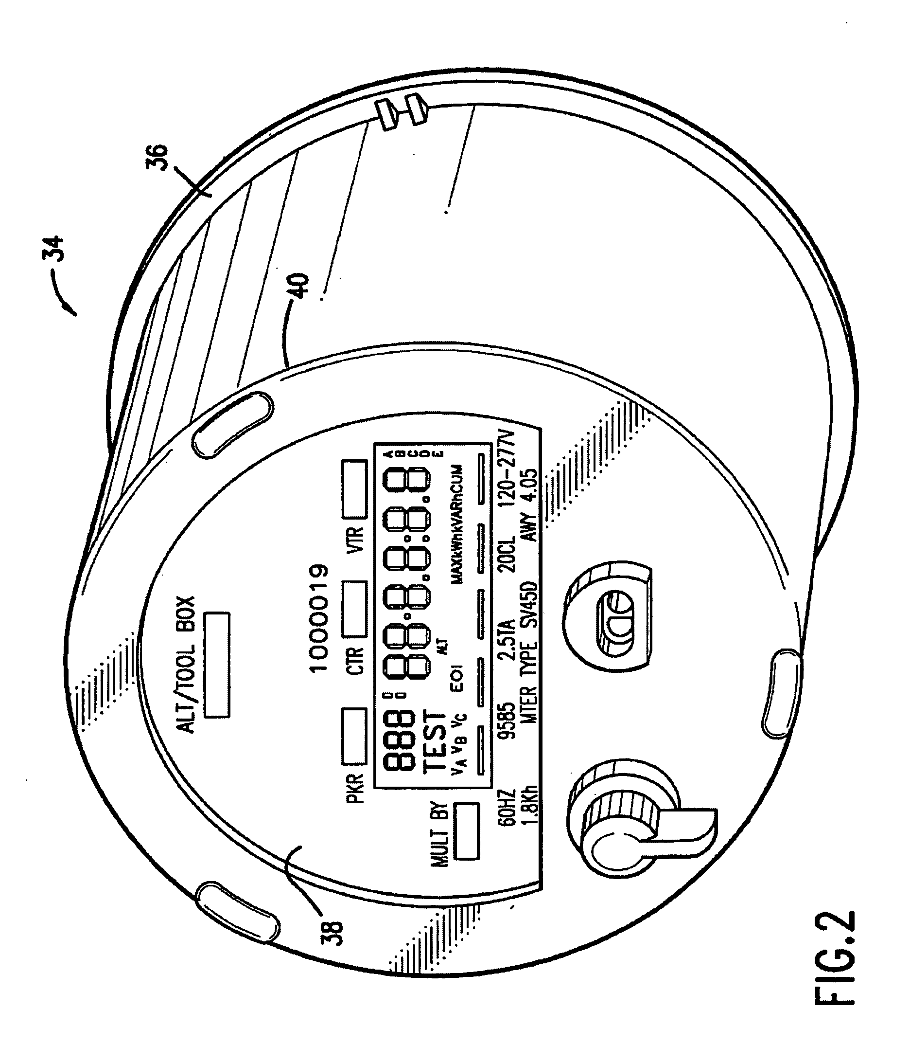 Electronic revenue meter with automatic service sensing