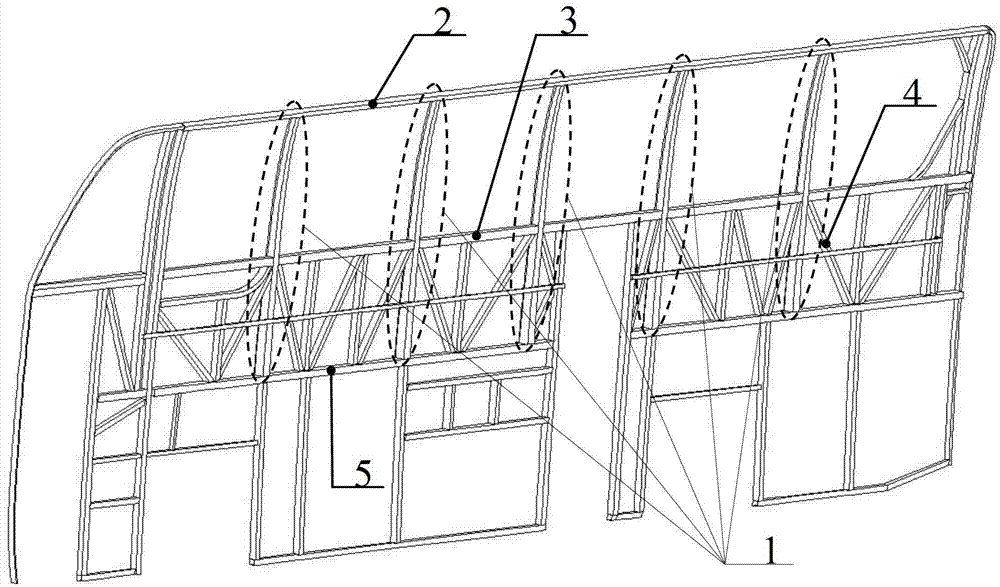 Side wall vertical pillar structure of variable-cross-section passenger car