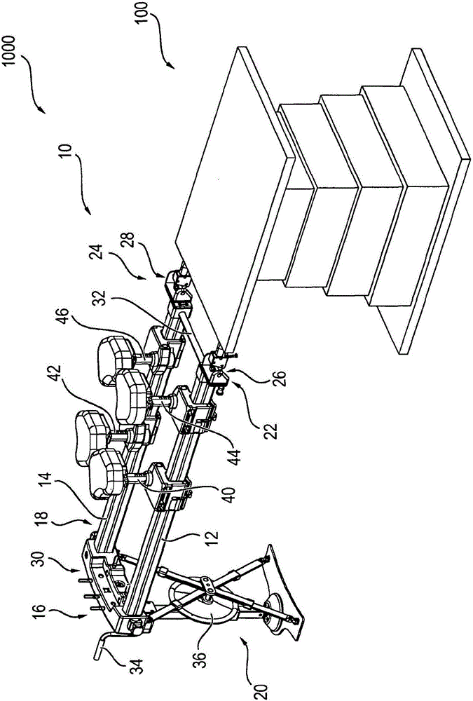 Fastening unit for fastening device for supporting patient to be X-rayed to operating table