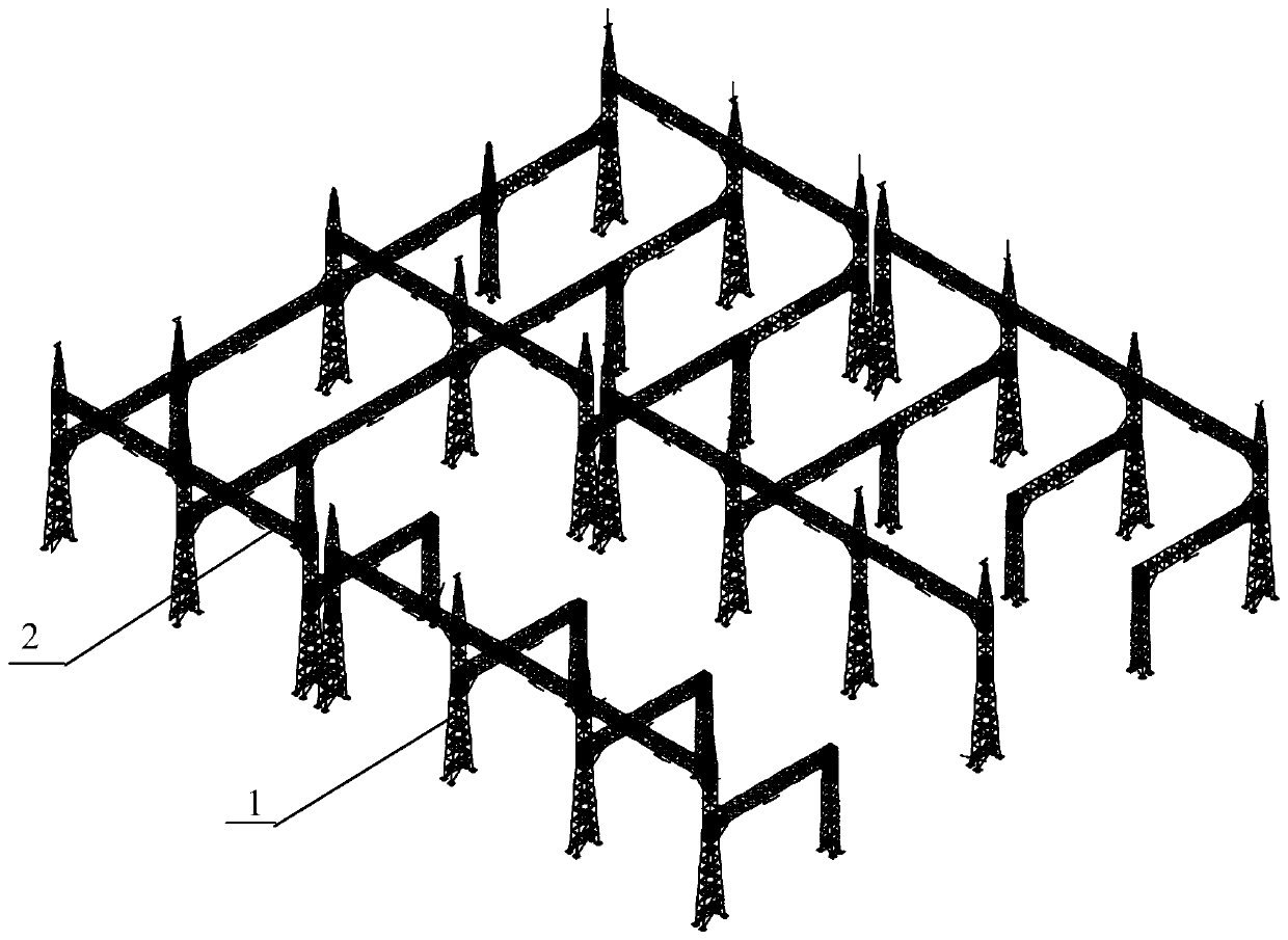 750 kV framework structure suitable for large-gradient site