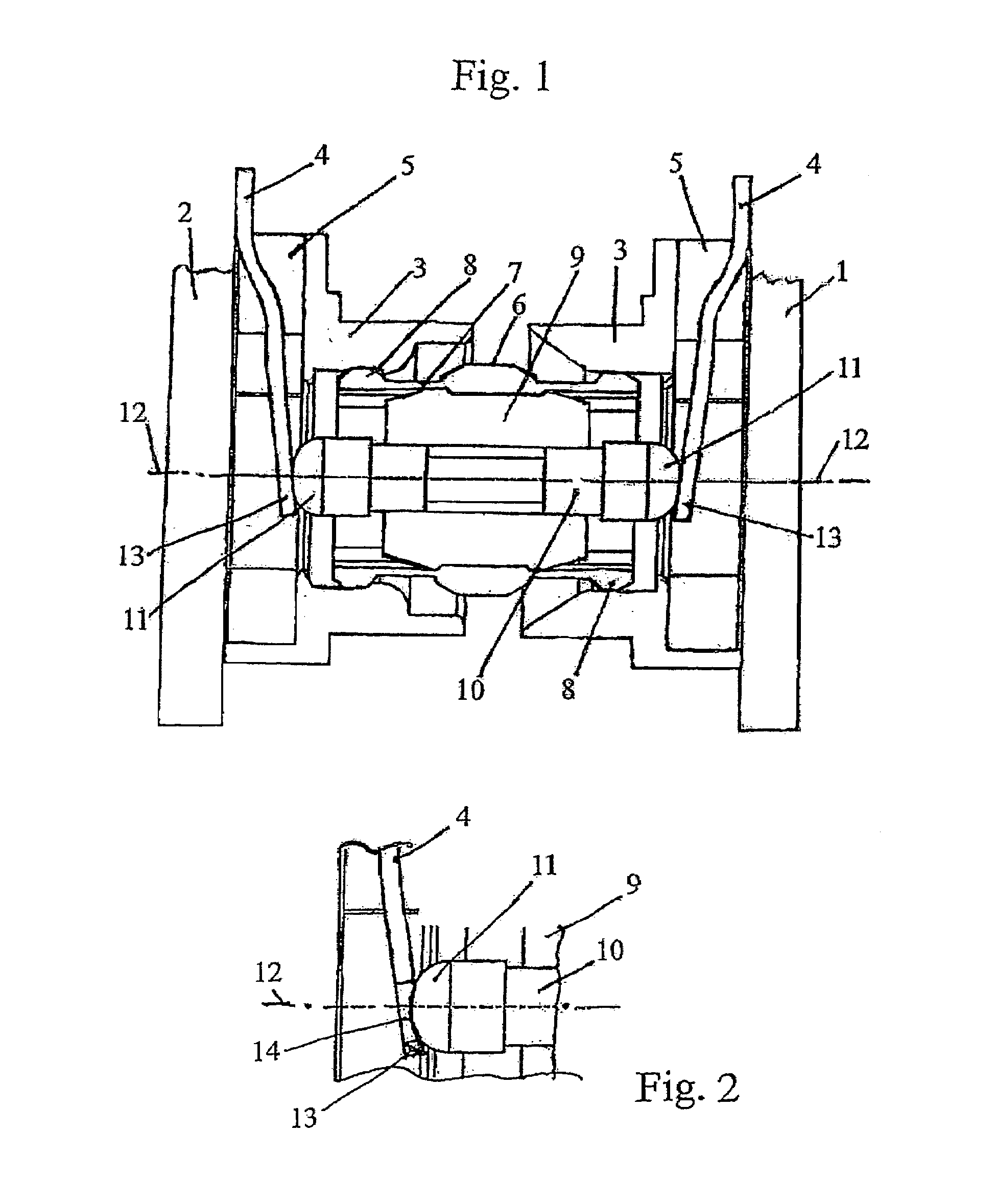 Coaxial plug-and-socket connector having resilient tolerance compensation