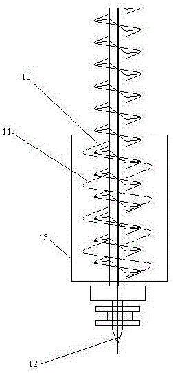 Novel long spiral drilling hole cast-in-situ pile top and cap integrated construction device