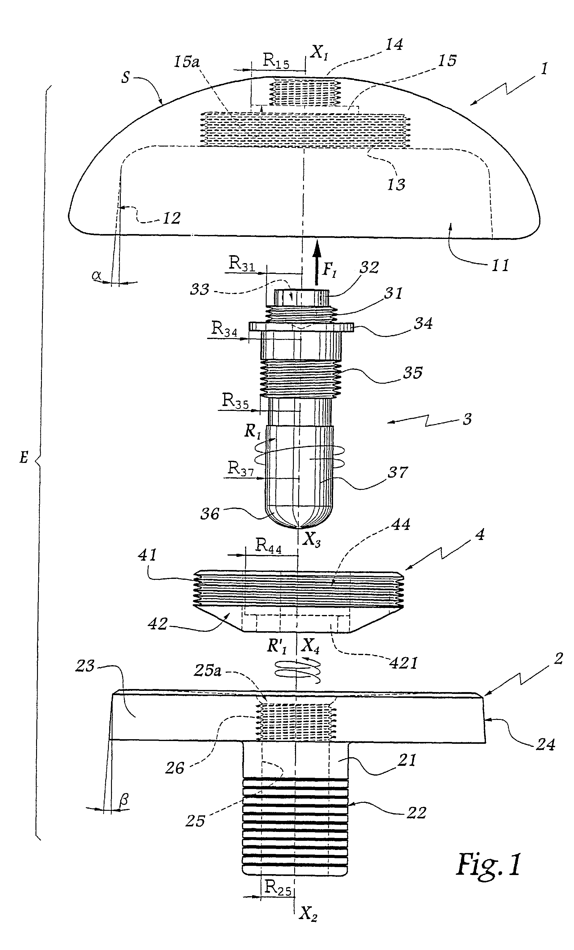 Prosthetic element comprising two components and process for assembling such a prosthetic element