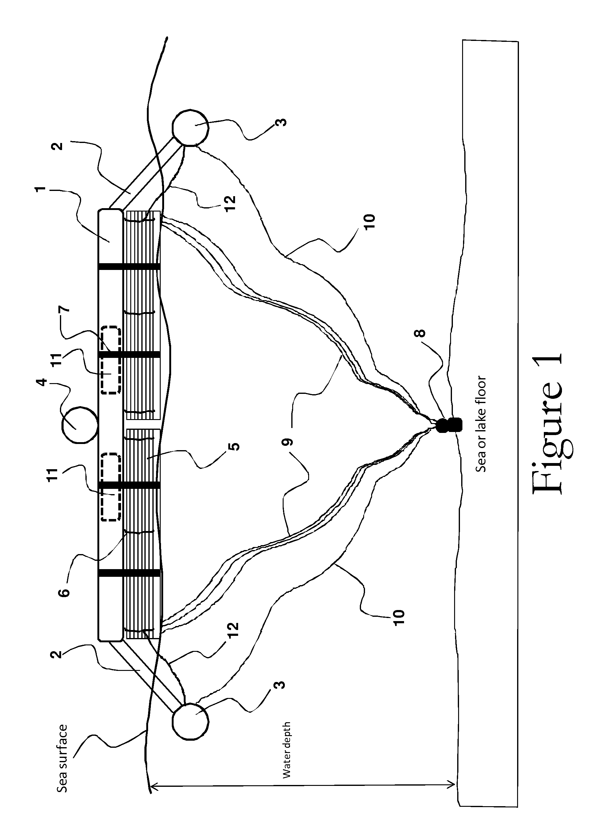 Modular submergible breakwater for lowering water wave kinetic energy especially during storms or rough waters