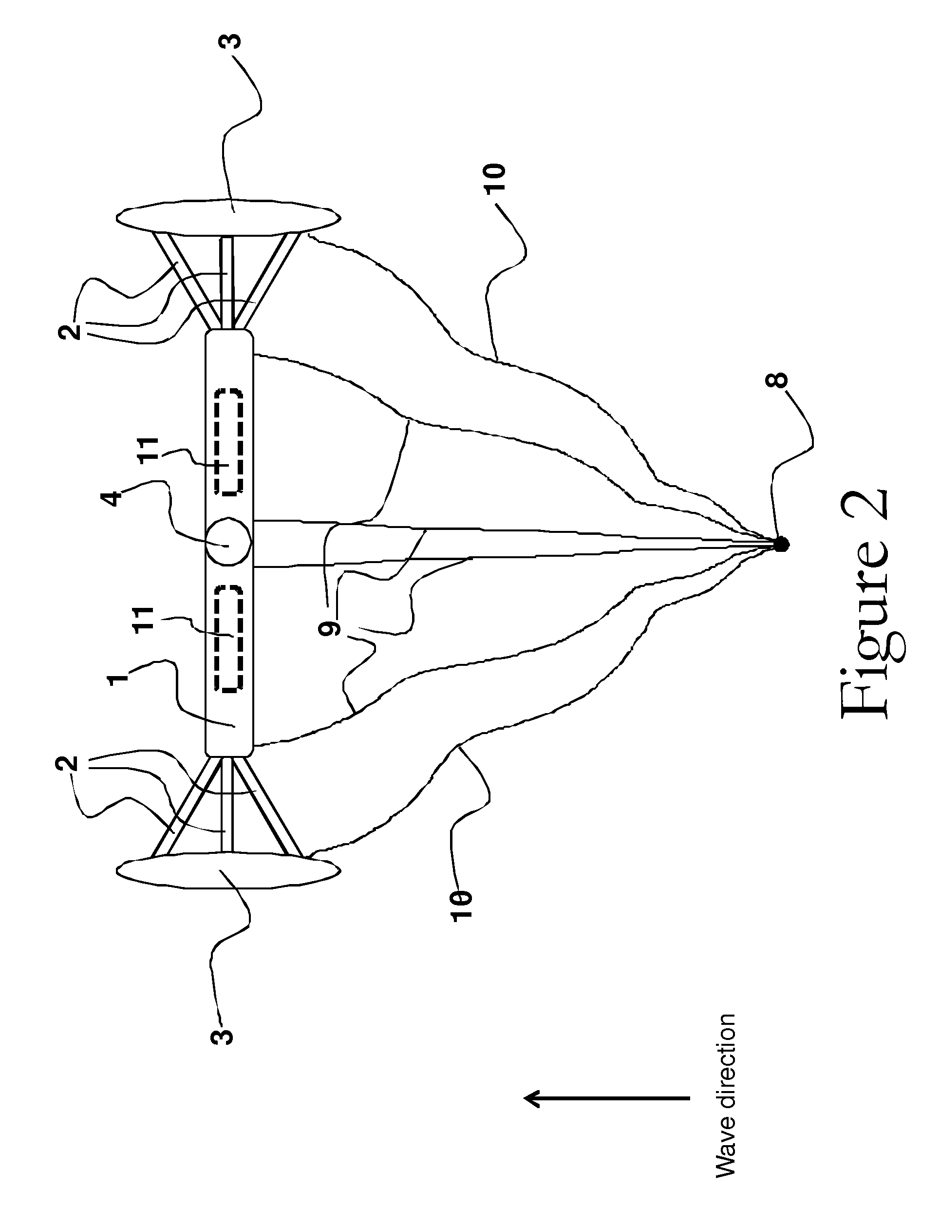 Modular submergible breakwater for lowering water wave kinetic energy especially during storms or rough waters